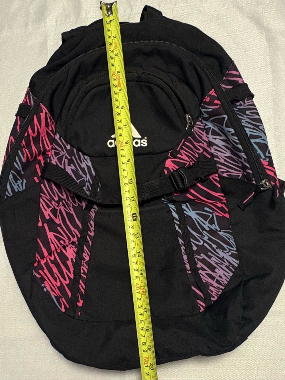 adidas Black Backpack with Pink & Lavender Graffiti Accents - Picture 5 of 6